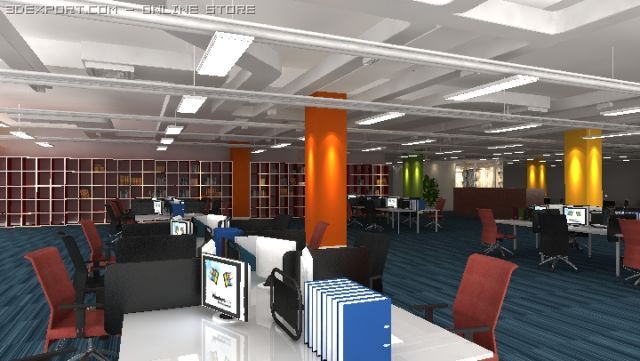 office 3D-Modell .c4d .max .obj .3ds .fbx .stl .blend 