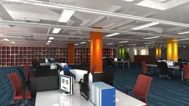 office 3D Model .c4d .max .obj .3ds .fbx .stl .blend 