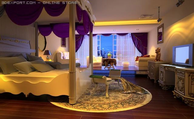 bed132 3D Model .c4d .max .obj .3ds .fbx .stl .blend 