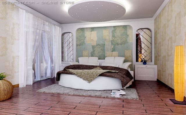bedroom001 3D 模型 .c4d .max .obj .3ds .fbx .stl .blend