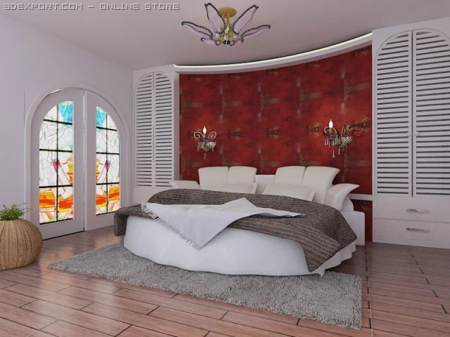 bedroom008 3D Model .c4d .max .obj .3ds .fbx .stl .blend