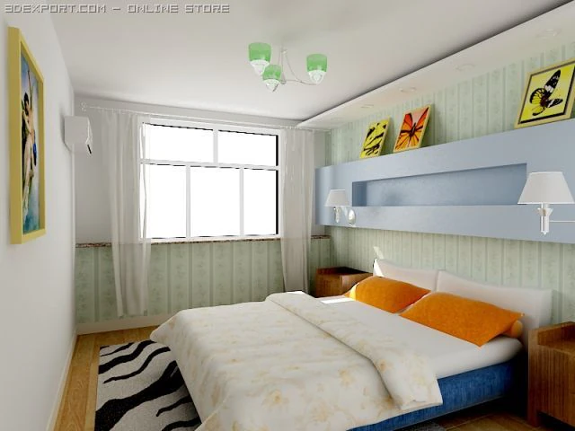 bedroom013 3D Model .c4d .max .obj .3ds .fbx .stl .blend 
