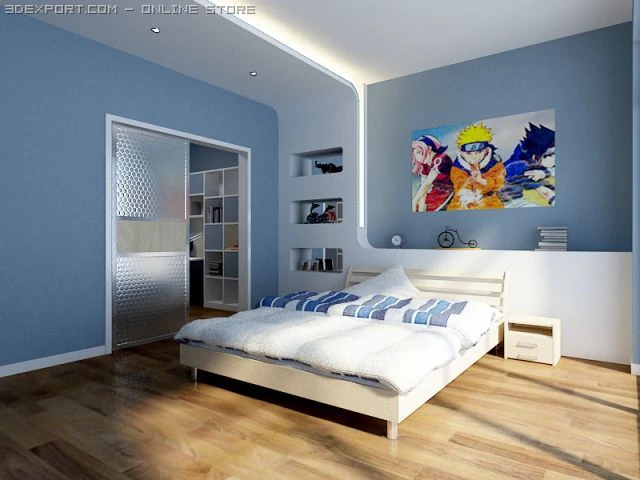 bedroom059 3D Model .c4d .max .obj .3ds .fbx .stl .blend 