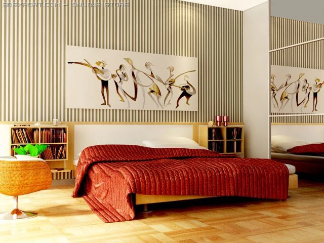 bedroom060 3D Model .c4d .max .obj .3ds .fbx .stl .blend 