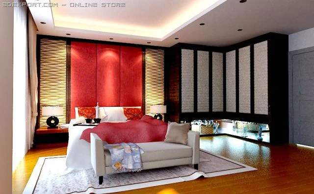 bedroom069 3D Model .c4d .max .obj .3ds .fbx .stl .blend 