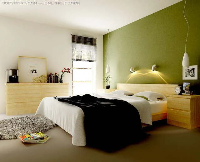 bedroom070 3D Model .c4d .max .obj .3ds .fbx .stl .blend 