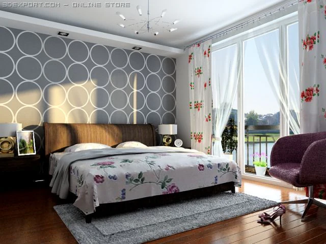 bedroom089 3D Model .c4d .max .obj .3ds .fbx .stl .blend 