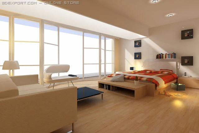 bedroom002 3D Model .c4d .max .obj .3ds .fbx .stl .blend 