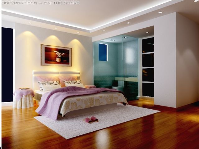 bedroom152 3D 模型 .c4d .max .obj .3ds .fbx .stl .blend 