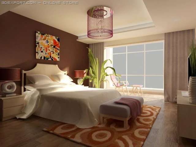 bedroom155 3D Model .c4d .max .obj .3ds .fbx .stl .blend 