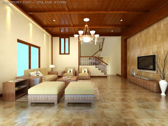 005 livingroom 3D Model .c4d .max .obj .3ds .fbx .stl .blend 