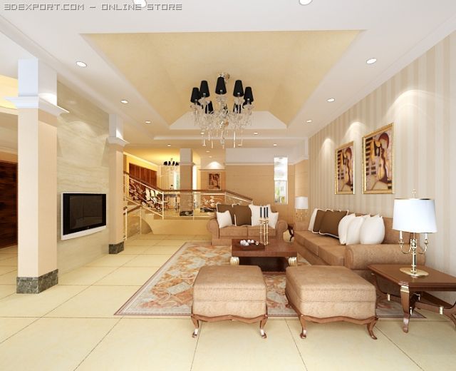 009 livingroom Modelo 3D .c4d .max .obj .3ds .fbx .stl .blend 