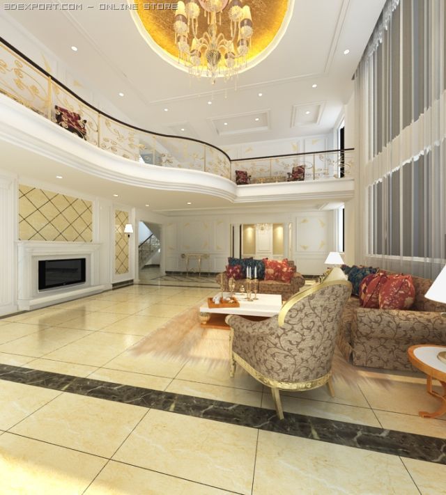 019livingroom Model 3D .c4d .max .obj .3ds .fbx .stl .blend 