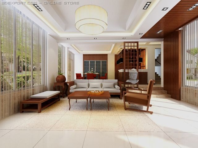 021livingroom Model 3D .c4d .max .obj .3ds .fbx .stl .blend 
