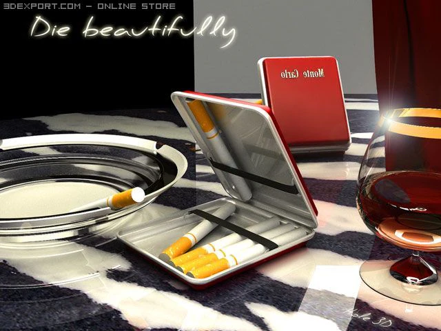 cigarette case 3D Model .c4d .max .obj .3ds .fbx .stl .blend 