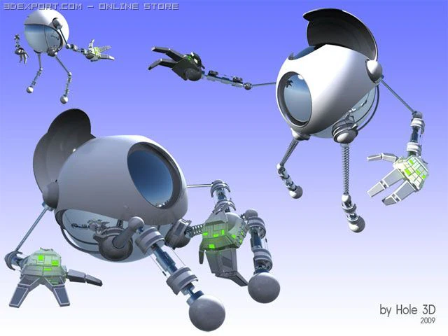 robot for animation 3D Model .c4d .max .obj .3ds .fbx .stl .blend 