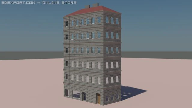 old styled building 1 3D Model .c4d .max .obj .3ds .fbx .stl .blend 