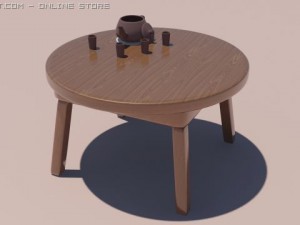 wooden table 3D-Modell