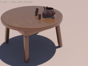 wooden table Modello 3D