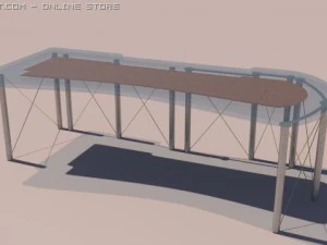 模型玻璃桌 3D 模型