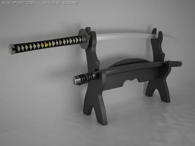 tamahagane katana 3D Model .c4d .max .obj .3ds .fbx .stl .blend 