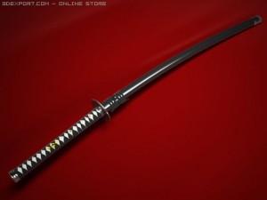 tamahagane katana Model 3D