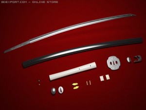 tamahagane katana Model 3D