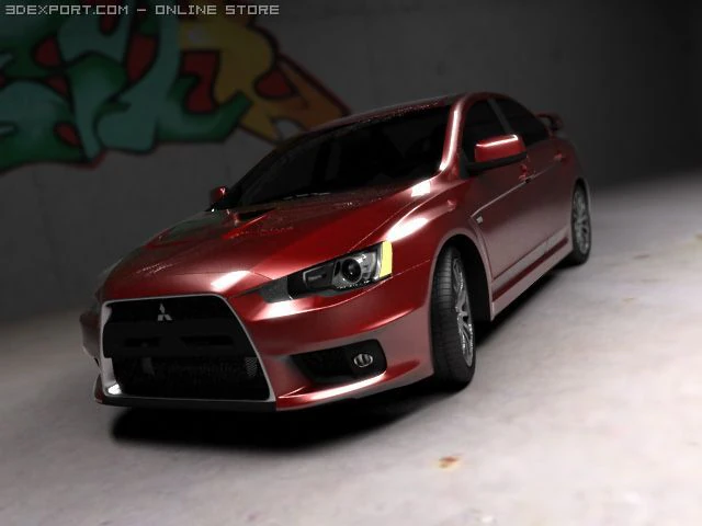 mitsubishi lancer 2009 3D Model .c4d .max .obj .3ds .fbx .stl .blend 