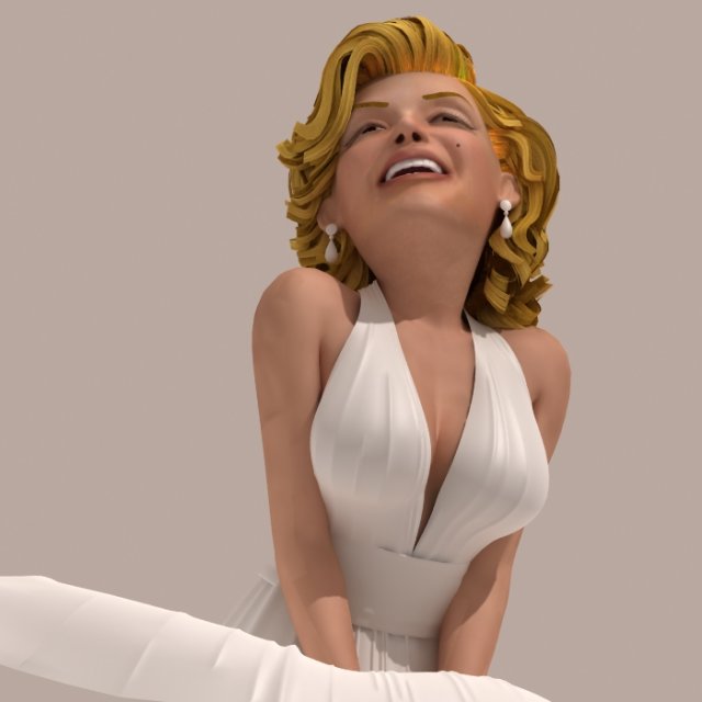 marilyn monroe 3D Model .c4d .max .obj .3ds .fbx .stl .blend 