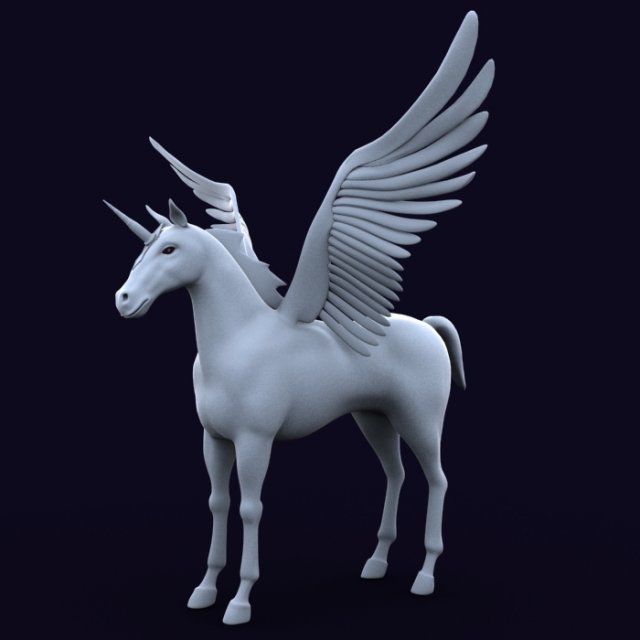 unicorn 3D Model .c4d .max .obj .3ds .fbx .stl .blend 