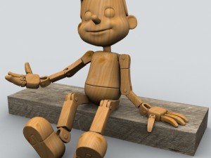 wooden puppet 1 3D Model