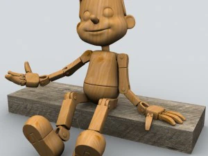 burattino di legno 1 Modello 3D