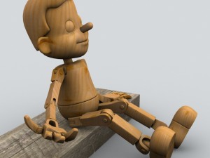 wooden puppet 1 3D Model