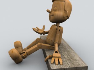 wooden puppet 1 3D Model