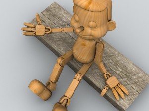 wooden puppet 1 3D Model