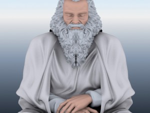 old man sitting on globe Model 3D