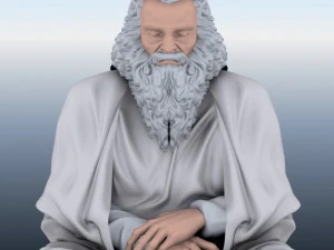 old man sitting on globe 3D Model