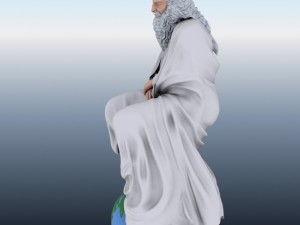 old man sitting on globe Model 3D