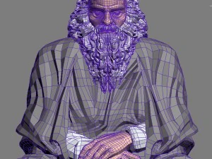 old man sitting on globe 3D Model