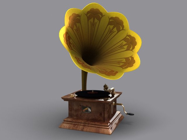 gramophone 3D 模型 .c4d .max .obj .3ds .fbx .stl .blend
