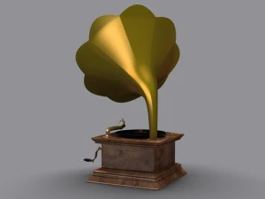 grammofono Modello 3D