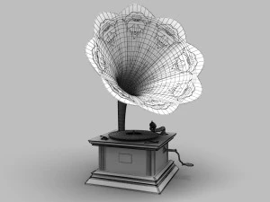 grammofono Modello 3D