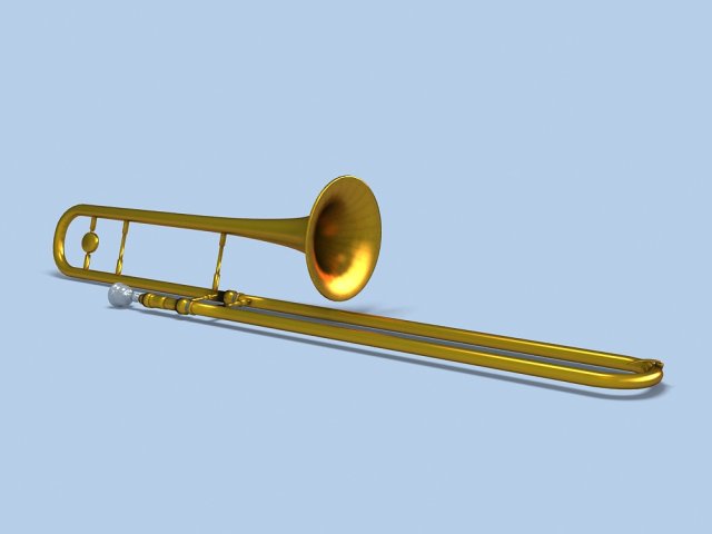 trombone 3D 模型 .c4d .max .obj .3ds .fbx .stl .blend 