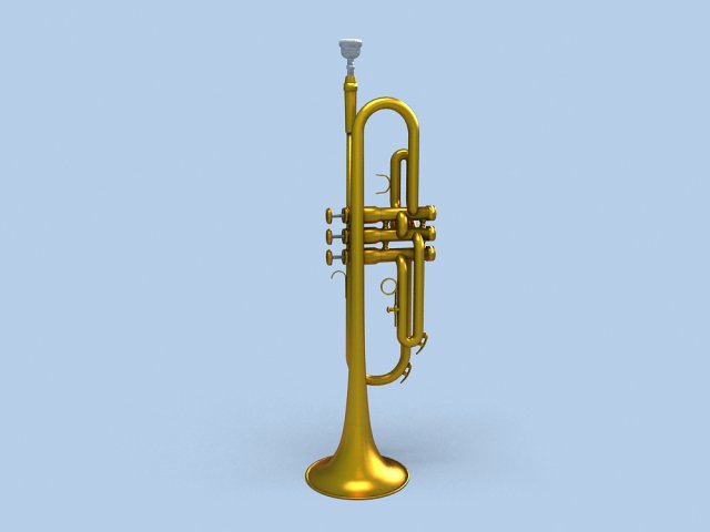 trumpet 3D Model .c4d .max .obj .3ds .fbx .stl .blend 