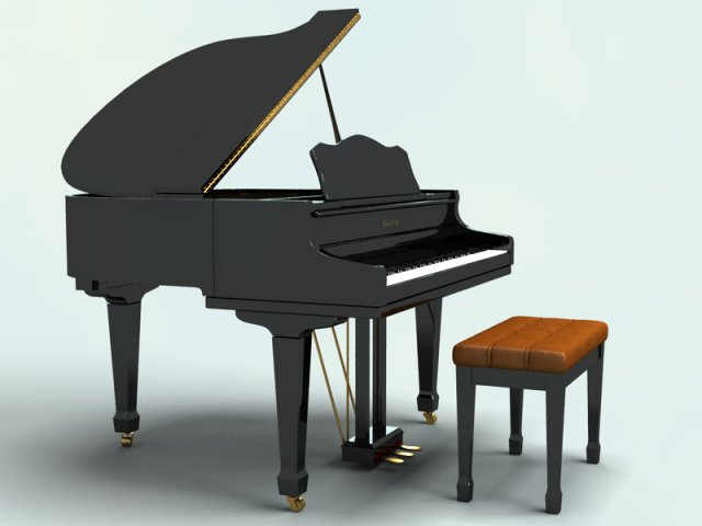 piano 3D 模型 .c4d .max .obj .3ds .fbx .stl .blend 