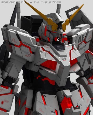 gundam 3D Model .c4d .max .obj .3ds .fbx .stl .blend 