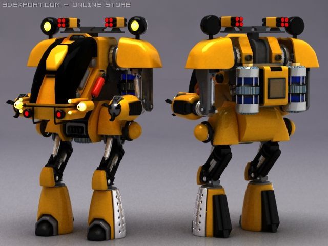 robot 02 3D Model .c4d .max .obj .3ds .fbx .stl .blend 