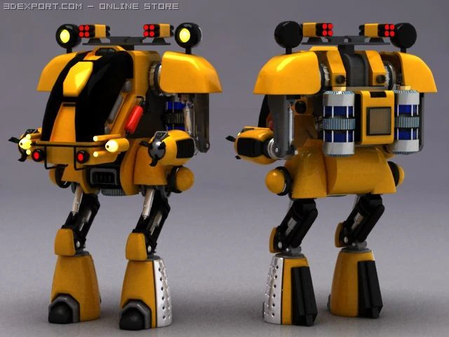 robot 02 3D Model .c4d .max .obj .3ds .fbx .stl .blend 