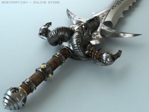 fantasy sword frostmourne Modello 3D