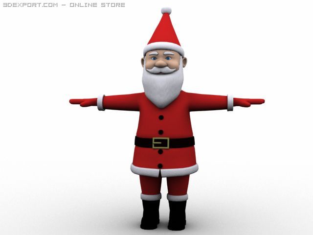 santa 3D Model .c4d .max .obj .3ds .fbx .stl .blend 